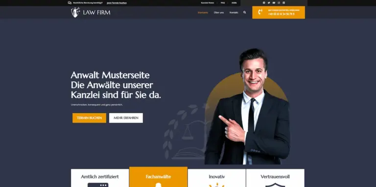 Anwalt 2 Musterwebsite Header