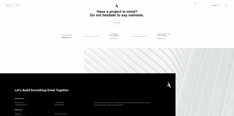 Architektur Musterwebsite 1 - Footer