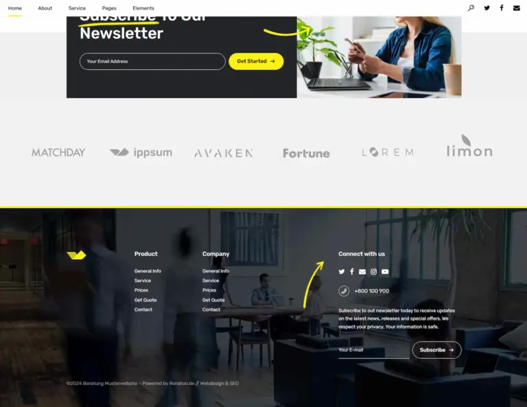 Beratung 1 Musterwebsite Section 2