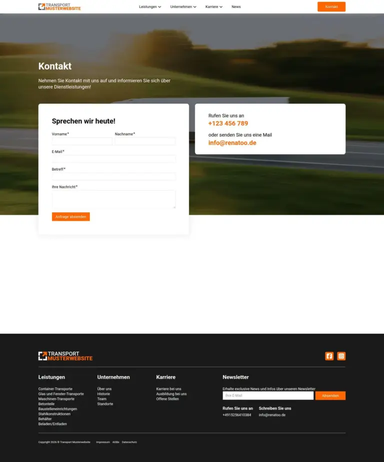 Transport Musterwebsite2